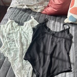 Black and White Lace Bodysuits